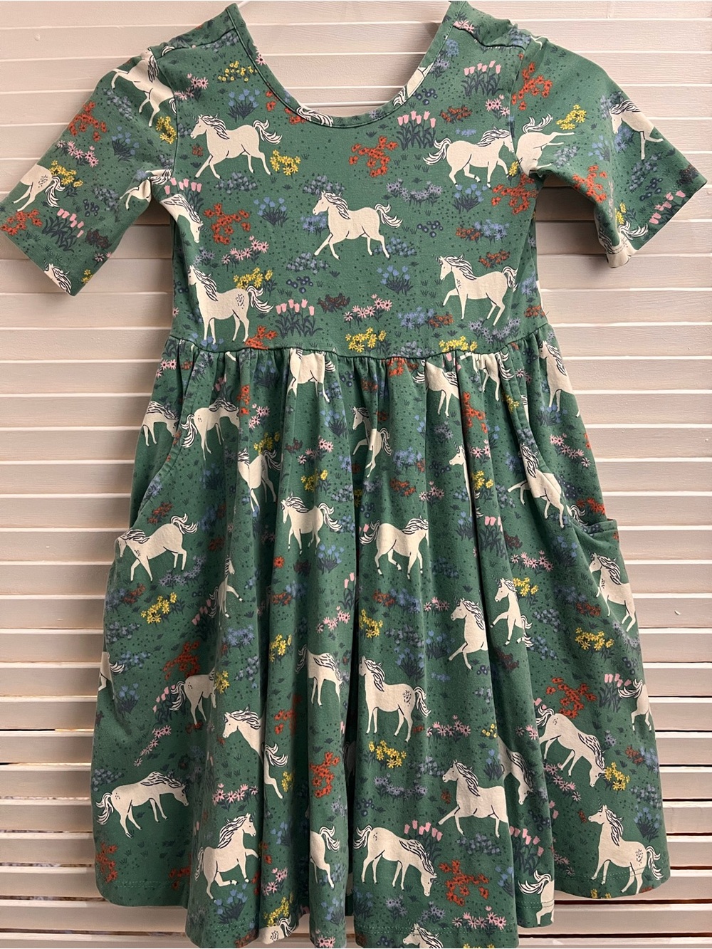 Hanna Andersson Green Unicorn Ballet Twirl Dress